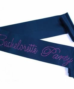 Bachelorette Superstore Sashes Pink Rhinestone 'Bachelorette Party' Black Sash