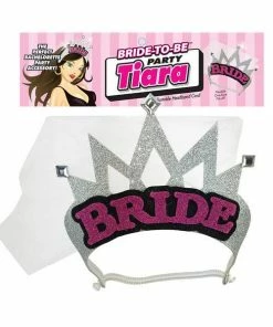 Bachelorette Superstore Tiaras, Veils & Hats Silver Bride Tiara & Veil