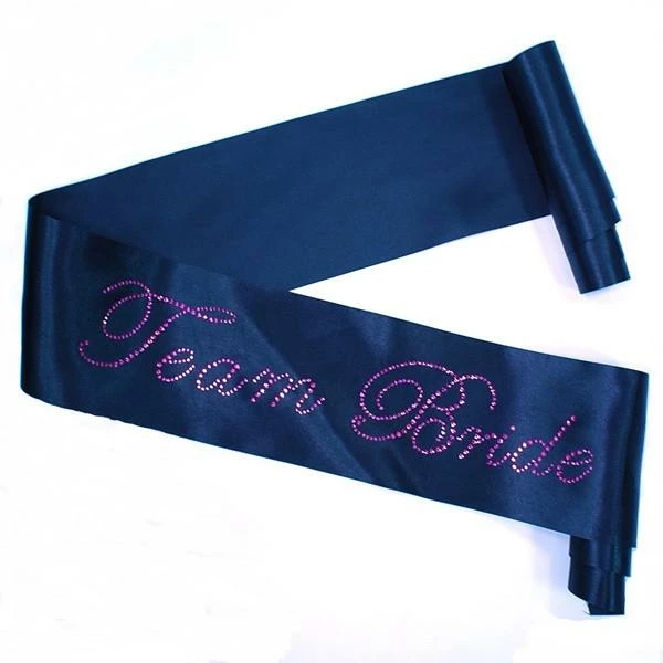 Bachelorette Superstore Pink Rhinestone 'Team Bride' Black Sash 1 Bachelorette Superstore Pink Rhinestone 'Team Bride' Black Sash