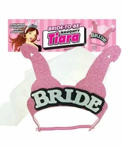Bachelorette Superstore Pink Naughty Bride Tiara & Veil, 1 Pc Tiaras, Veils & Hats