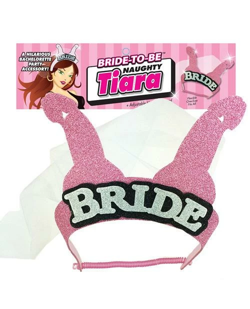 Bachelorette Superstore Pink Naughty Bride Tiara & Veil, 1 Pc Tiaras, Veils & Hats 1 Bachelorette Superstore Pink Naughty Bride Tiara & Veil, 1 Pc Tiaras, Veils & Hats