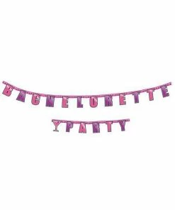 Bachelorette Superstore New Arrivals Bachelorette Party Jointed Banner- Hot Pink & Purple, 8.75 Ft