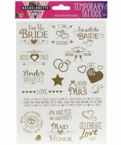 Bachelorette Superstore Bachelorette Party Temporary Tattoo Set, 16 Tats