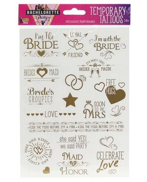 Bachelorette Superstore Bachelorette Party Temporary Tattoo Set, 16 Tats 1 Bachelorette Superstore Bachelorette Party Temporary Tattoo Set, 16 Tats