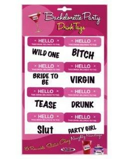 Bachelorette Superstore Bachelorette Party Static Cling Drink Tags, 16 Ct 1 Bachelorette Superstore Bachelorette Party Static Cling Drink Tags, 16 Ct