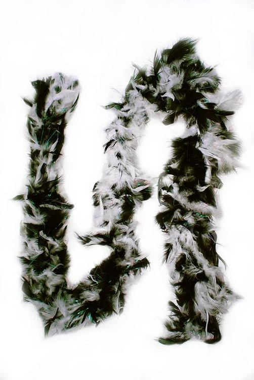 Bachelorette Superstore Feather Boa W/ Sparkles, Black & White Party Attire 1 Bachelorette Superstore Feather Boa W/ Sparkles, Black & White Party Attire