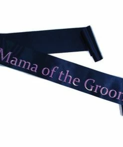 Bachelorette Superstore Satin Black W/ Pink 'Mama Of The Groom' Sash, 1 Pc