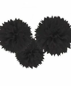 Bachelorette Superstore Black Fluffy Decorations, 3 Pk