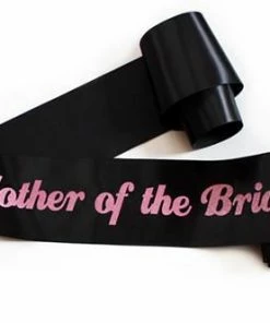 Bachelorette Superstore Glittering Black/Pink "Mother Of The Bride" Sash