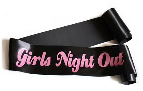 Bachelorette Superstore Glittering Black/Pink "Girls Night Out" Sash Sashes 1 Bachelorette Superstore Glittering Black/Pink "Girls Night Out" Sash Sashes