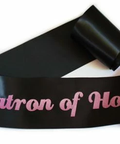 Bachelorette Superstore Glittering Black/Pink "Matron Of Honor" Sash Sashes