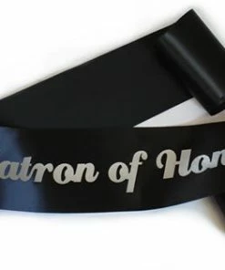 Bachelorette Superstore Glittering Black/Silver "Matron Of Honor" Sash Sashes