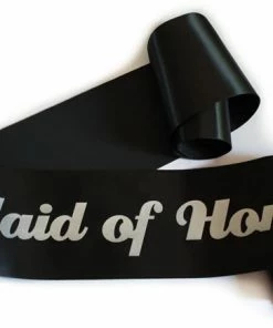 Bachelorette Superstore Glittering Black/Silver "Maid Of Honor" Sash