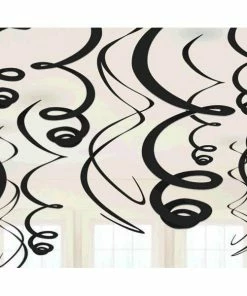 Bachelorette Superstore Black Swirl Decorations, 12 Pk