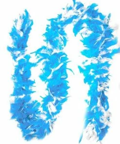 Bachelorette Superstore Party Attire Feather Boa W/ Sparkles, Teal & White