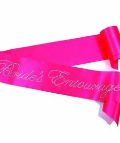 Bachelorette Superstore Sashes Rhinestone 'Brides Entourage' Hot Pink Sash