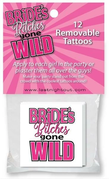 Bachelorette Superstore Bride's Bitches Gone Wild Tattoos, 12 Pk $1.99 And Under 1 Bachelorette Superstore Bride's Bitches Gone Wild Tattoos, 12 Pk $1.99 And Under