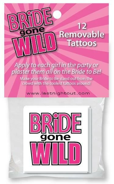 Bachelorette Superstore Bride Gone Wild Tattoos, 12 Pk 1 Bachelorette Superstore Bride Gone Wild Tattoos, 12 Pk