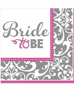 Bachelorette Superstore Classic Bride Metallic Design Napkins, Bev. 16ct.