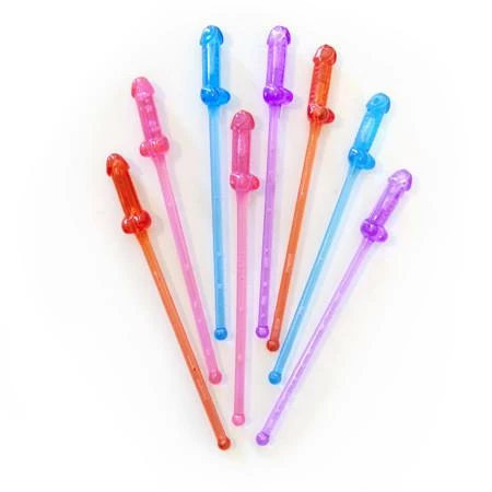 Bachelorette Superstore Pecker Drink Stirrers, Pink & Purple, 8 Pk 1 Bachelorette Superstore Pecker Drink Stirrers, Pink & Purple, 8 Pk