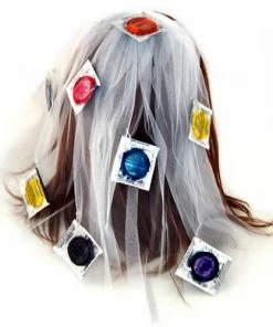Bachelorette Superstore Condom Veil - WHITE