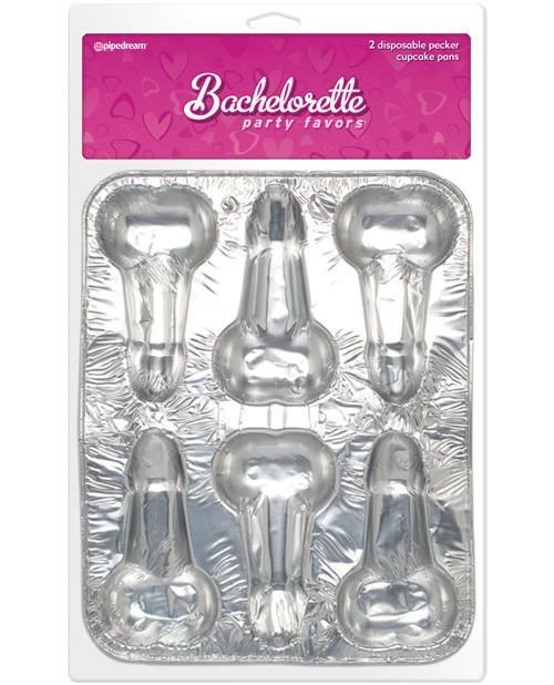 Bachelorette Superstore Disposable Pecker Cupcake Pan, 2 Pk Bakeware 1 Bachelorette Superstore Disposable Pecker Cupcake Pan, 2 Pk Bakeware