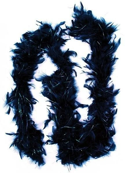 Bachelorette Superstore Feather Boa W/ Irridescent Sparkles, Black 1 Bachelorette Superstore Feather Boa W/ Irridescent Sparkles, Black