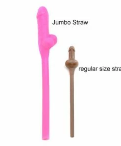 Bachelorette Superstore Pink Jumbo Pecker Straw, 11 In.- 1 Pc.