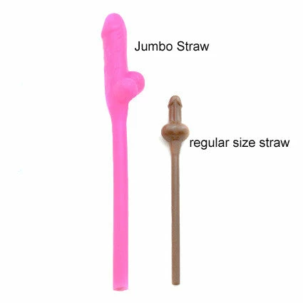 Bachelorette Superstore Pink Jumbo Pecker Straw, 11 In.- 1 Pc. 1 Bachelorette Superstore Pink Jumbo Pecker Straw, 11 In.- 1 Pc.