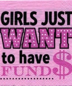 Bachelorette Superstore Girl's Just Want To Have Fund$ Napkin, 30 Pk