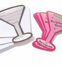 Bachelorette Superstore $1.99 And Under Martini Glass Invitations, 12 Pc