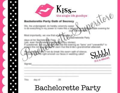 Bachelorette Superstore Bachelorette Party Oath To Secrecy 1 Bachelorette Superstore Bachelorette Party Oath To Secrecy