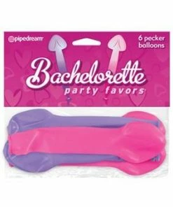 Bachelorette Superstore Pink & Purple Pecker Balloons, 6pk Decorations