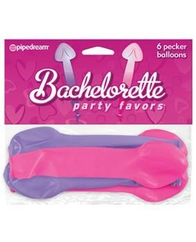 Bachelorette Superstore Pink & Purple Pecker Balloons, 6pk Decorations 1 Bachelorette Superstore Pink & Purple Pecker Balloons, 6pk Decorations