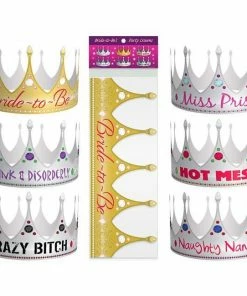 Bachelorette Superstore New Arrivals Bachelorette Party Personality Party Crowns- 6 Pc
