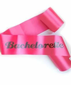 Bachelorette Superstore Glittering Hot Pink/Black "Bachelorette" Sash