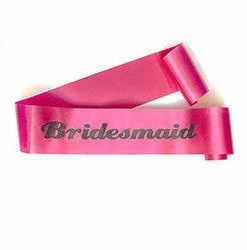 Bachelorette Superstore Glittering Hot Pink/Black "Bridesmaid" Sash Sashes