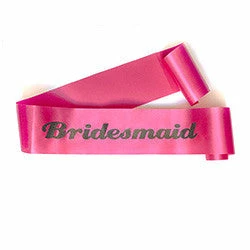 Bachelorette Superstore Glittering Hot Pink/Black "Bridesmaid" Sash Sashes 1 Bachelorette Superstore Glittering Hot Pink/Black "Bridesmaid" Sash Sashes