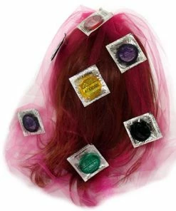 Bachelorette Superstore Condom Veil - PINK Tiaras, Veils & Hats