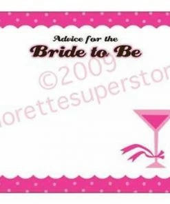 Bachelorette Superstore Bride To Be Martini Advice Cards, 20 Cards