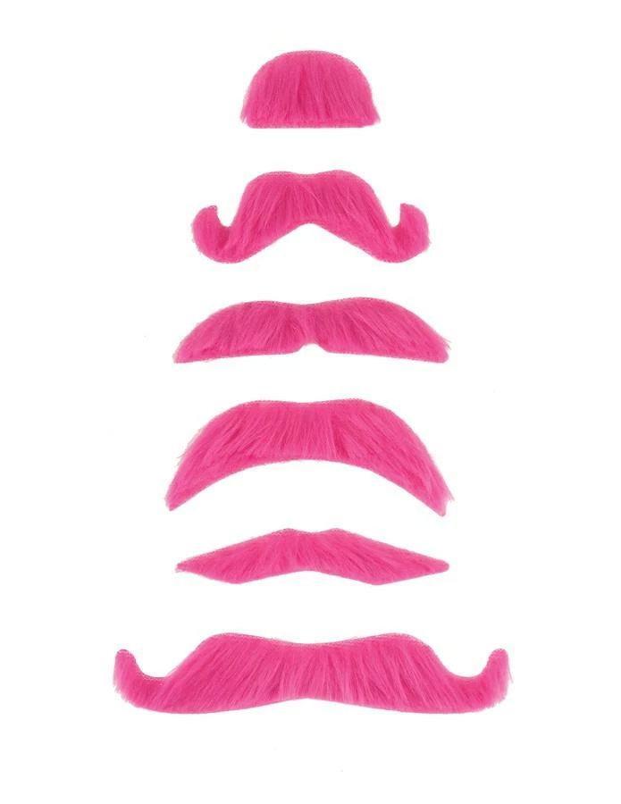 Bachelorette Superstore PINK Mustaches - Self Adhesive, Set Of 6 1 Bachelorette Superstore PINK Mustaches - Self Adhesive, Set Of 6