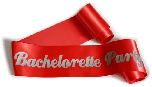 Bachelorette Superstore Glittering Red/Silver "Bachelorette Party" Sash 1 Bachelorette Superstore Glittering Red/Silver "Bachelorette Party" Sash
