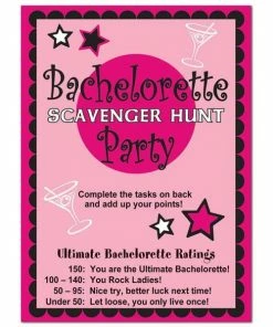 Bachelorette Superstore $1.99 And Under Bachelorette Party Scavenger Hunt Game, 8 Pk