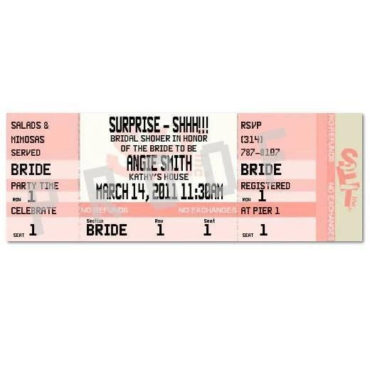 Bachelorette Superstore Bridal Shower Custom Ticket Invitations 1 Bachelorette Superstore Bridal Shower Custom Ticket Invitations