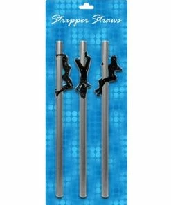 Bachelorette Superstore Female Stripper Straws- Reusable! 3 Pk