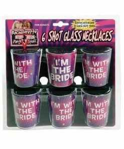 Bachelorette Superstore I'm With The Bride Shot Glass Necklaces, 6pk