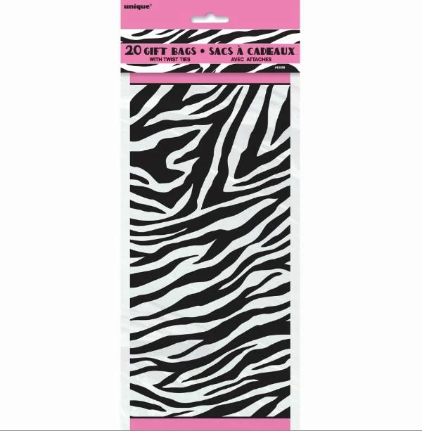 Bachelorette Superstore Zebra Cello Favor Bags, 20 Pk New Arrivals 1 Bachelorette Superstore Zebra Cello Favor Bags, 20 Pk New Arrivals