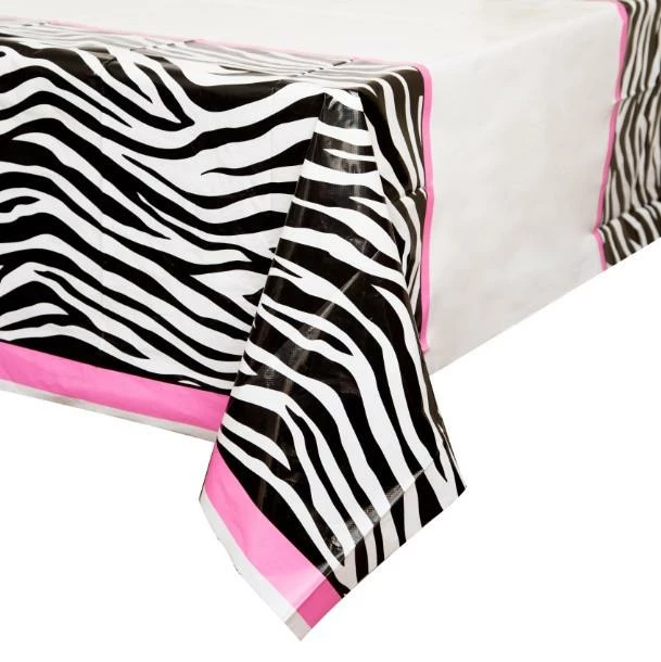 Bachelorette Superstore Sassy Zebra Table Cover, 54"x 84" New Arrivals 1 Bachelorette Superstore Sassy Zebra Table Cover, 54"x 84" New Arrivals